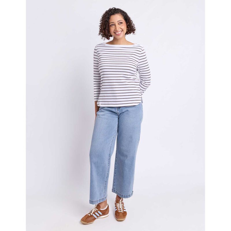 ELM Eliza Boat Neck Tee - Stripe image number 3